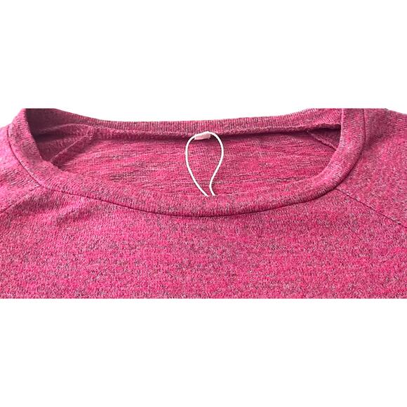 NO MFG. TAG LONG RAGLAN SLV CREW NECK TOP, WOMENS, 14W, VARIEGATED PINK & WHITE - Picture 2 of 10